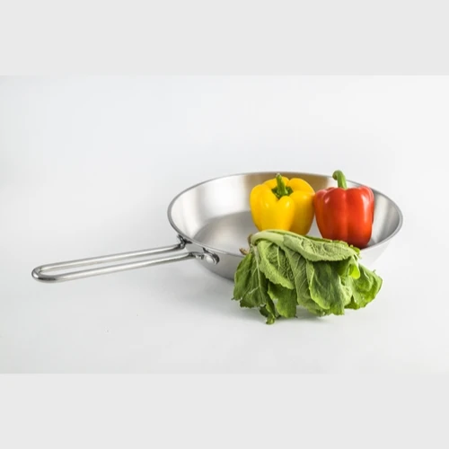 SKB Stainless Steel Special Frying Pan with SS Handle - 26cm - Silver